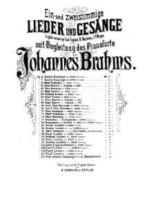 Five Songs, Op.105: set completo by Johannes Brahms