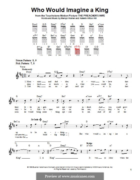Who Would Imagine a King (Whitney Houston): Para guitarra (versão facil) by Hallerin Hilton Hill, Mervyn Warren