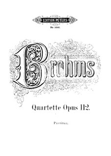 Quartets for Voices and Piano, Op.112: Quartets for Voices and Piano by Johannes Brahms