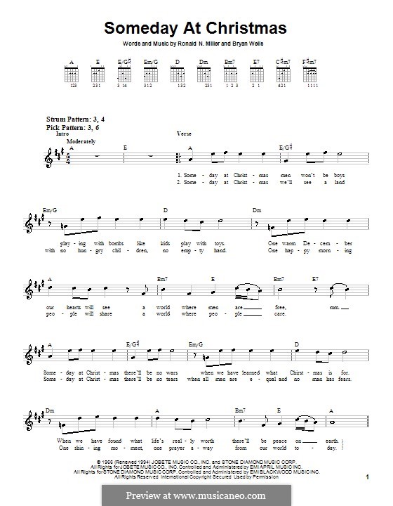 Someday at Christmas: Para guitarra (versão facil) by Bryan Wells