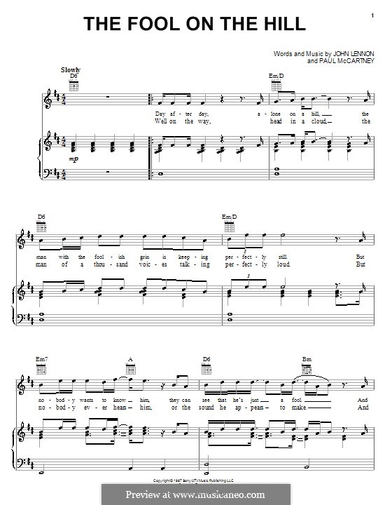 The Fool on the Hill (The Beatles) por J. Lennon, P. McCartney em músicaNeo