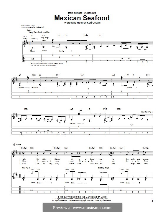 Mexican Seafood (Nirvana): Para guitarra com guia by Kurt Cobain
