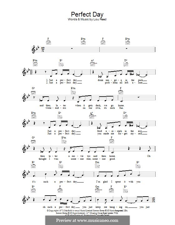 Perfect Day: melodía,letras e acordes by Lou Reed