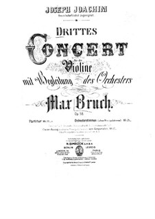 Violin Concerto No.3 in D Minor, Op.58: Parte de solo by Max Bruch