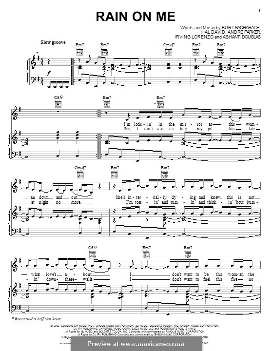 Rain on me ashanti por a parker b bacharach h david em m sicaneo