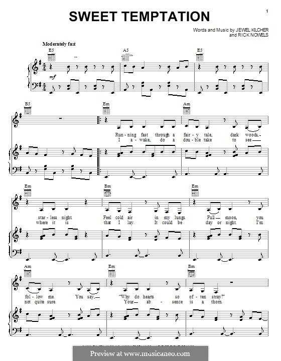 Sweet Temptation (Jewel): Para vocais e piano (ou Guitarra) by Jewel Kilcher, Rick Nowels