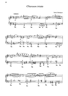 Chanson triste: Para Piano by Vasily Kalinnikov