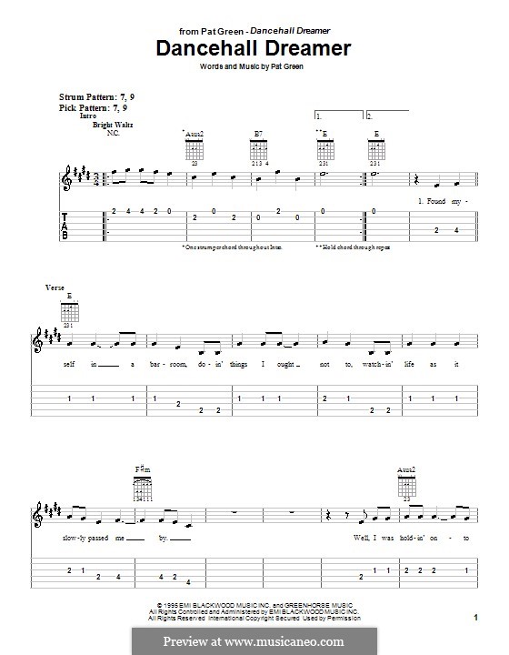 Dancehall Dreamer: Para guitarra (versão facil) by Pat Green