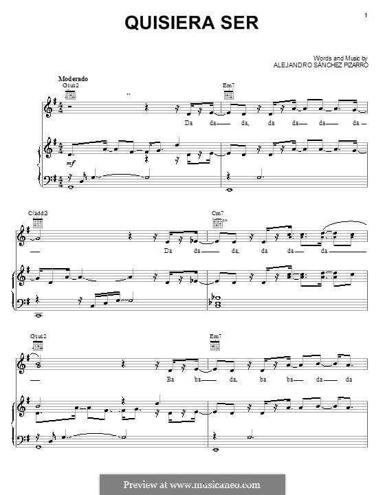 Quisiera Ser: Para vocais e piano (ou Guitarra) by Alejandro Sanchez Pizarro