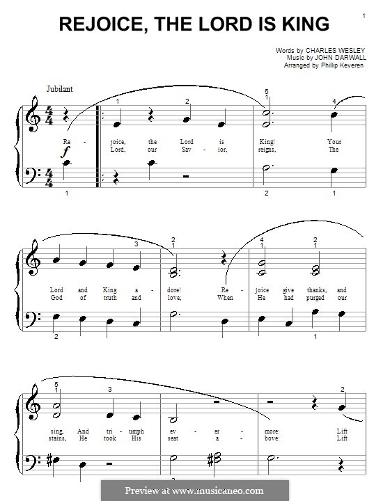 Rejoice the Lord Is King: Para Piano by John Darwall