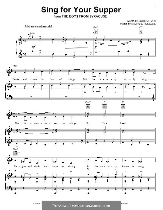 Sing for Your Supper: Para vocais e piano (ou Guitarra) by Richard Rodgers