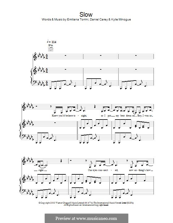 Slow (Kylie Minogue): Para vocais e piano (ou Guitarra) by Daniel Carey, Emiliana Torrini
