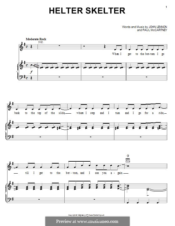 Helter Skelter (The Beatles): Para vocais e piano (ou Guitarra) by John Lennon, Paul McCartney