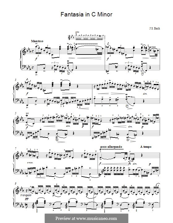 Fantasia in C Minor: Fantasia in C Minor by Johann Sebastian Bach