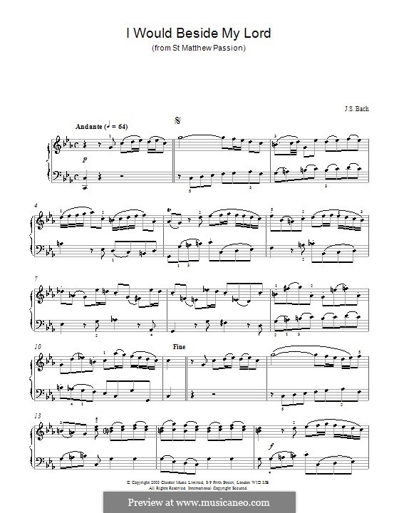 Part I: No.26, for piano by Johann Sebastian Bach