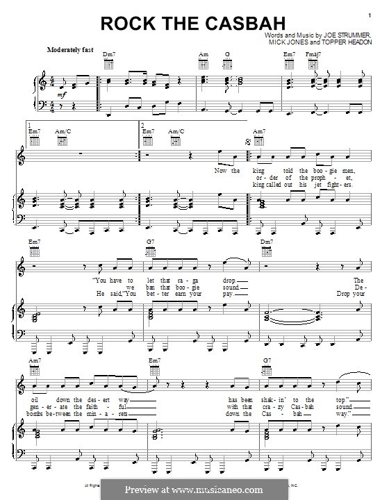 Rock the Casbah (The Clash): Para vocais e piano (ou Guitarra) by Joe Strummer, Mick Jones, Topper Headon