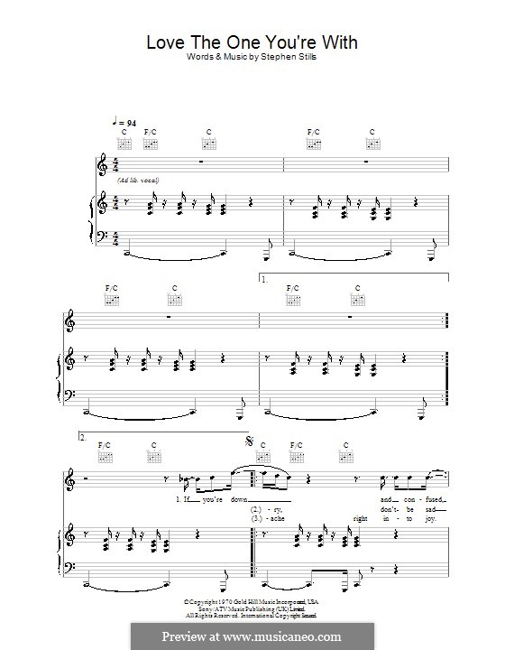 Love the One You're with (Crosby, Stills & Nash): Para vocais e piano (ou Guitarra) by Stephen Stills