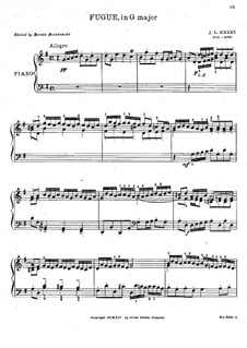 Fugue for Piano in G Major: Fugue for Piano in G Major by Johann Ludwig Krebs