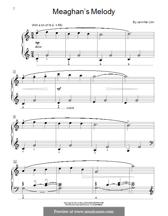 Meaghan's Melody: Para Piano by Jennifer Linn