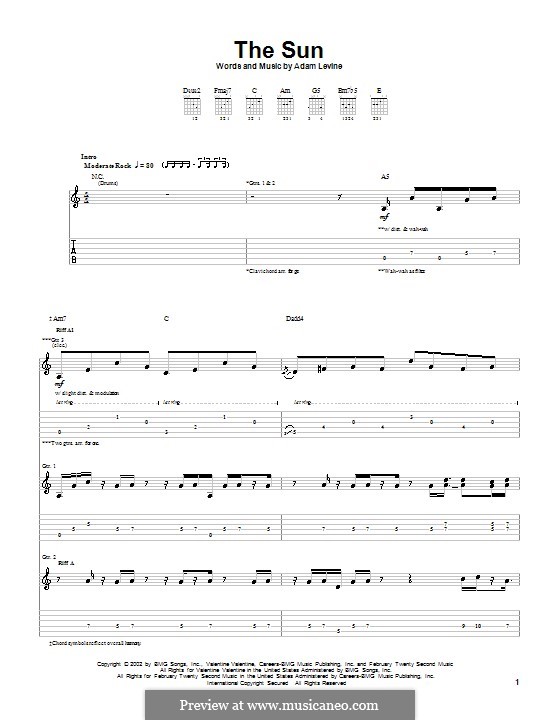 The Sun (Maroon 5): Para guitarra com guia by Adam Levine