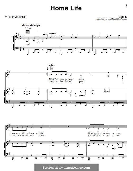 Home Life: Para vocais e piano (ou Guitarra) by David LaBruyere