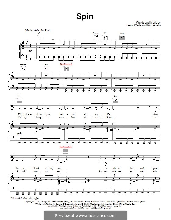 Spin (Lifehouse): Para vocais e piano (ou Guitarra) by Ron Aniello, Jason Wade