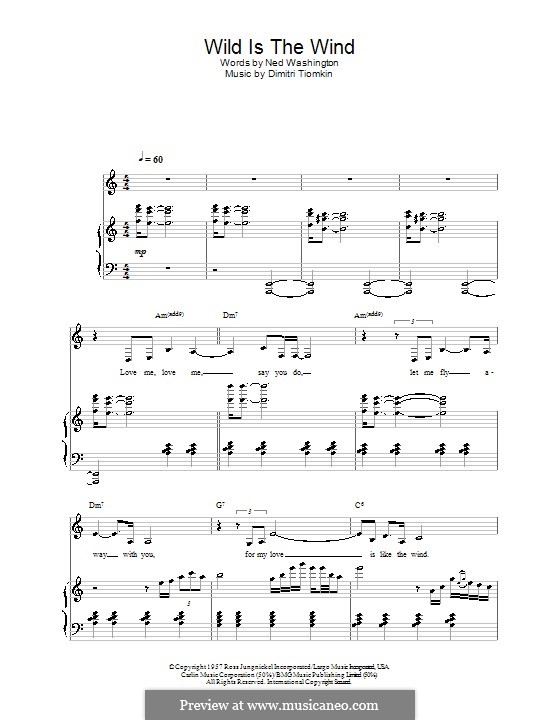 Wild is the Wind: para voz e piano ou guitarra (Nina Simone) by Dimitri Tiomkin