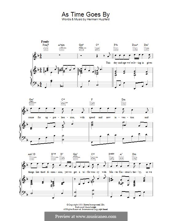 As Time Goes By: For voice and piano or guitar (Rod Stewart) by Herman Hupfeld