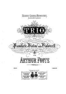Piano Trio No.1 in C Minor, Op.5: Partitura completa, Partes by Arthur Foote