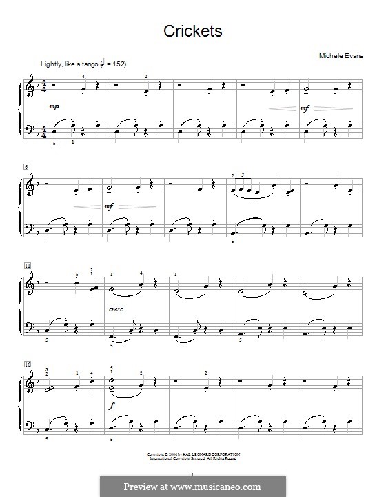 Crickets: Para Piano by Michele Evans
