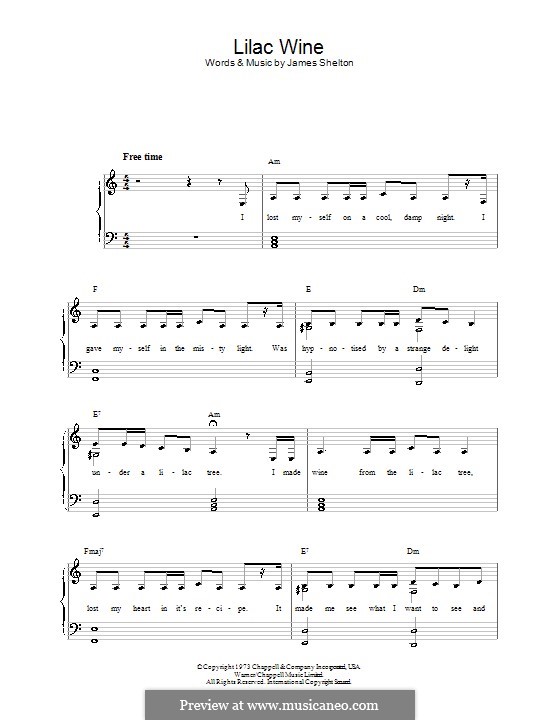 Lilac Wine (Katie Melua): Facil para o piano by James Shelton