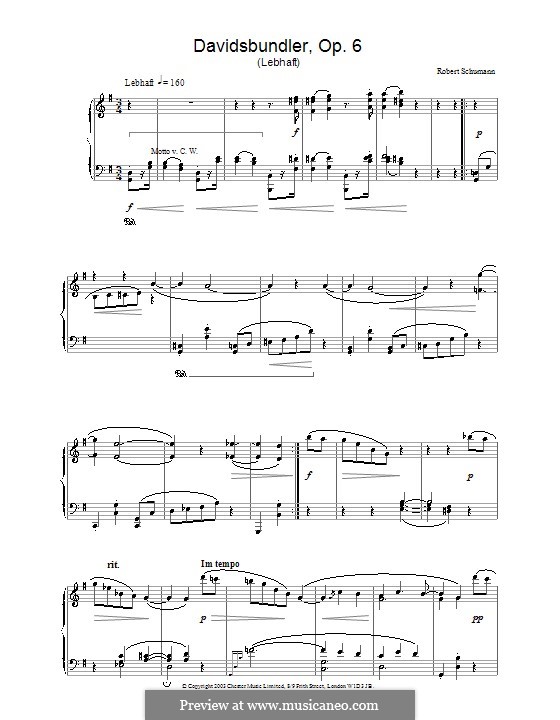 Dances of the League of David, Op.6: No.1 by Robert Schumann