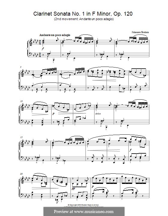 Sonatas for (or Viola) and Piano, Op.120 por J. Brahms em