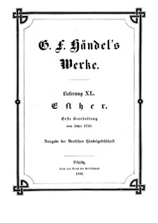 Esther, HWV 50b: Primeira Edição by Georg Friedrich Händel