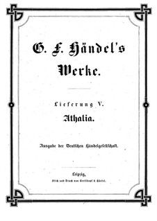 Athalia, HWV 52: partitura completa by Georg Friedrich Händel