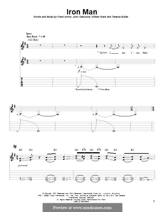 Iron Man (Black Sabbath): Para Guitarra by Geezer Butler, Ozzy Osbourne, Tony Iommi, Bill Ward