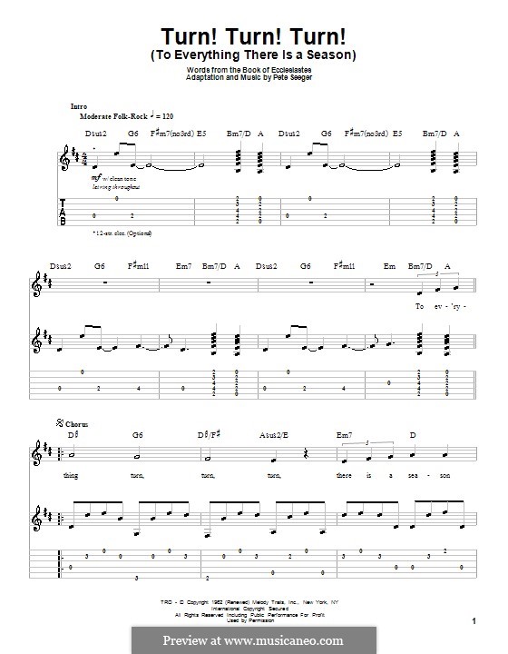 Turn! Turn! Turn! (To Everything There Is a Season): Para guitarra com guia by Pete Seeger