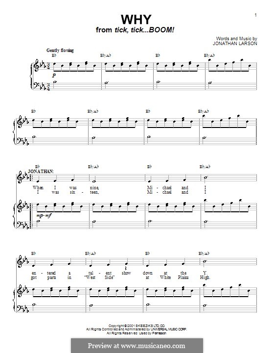 Why: Para vocais e piano (ou Guitarra) by Jonathan Larson
