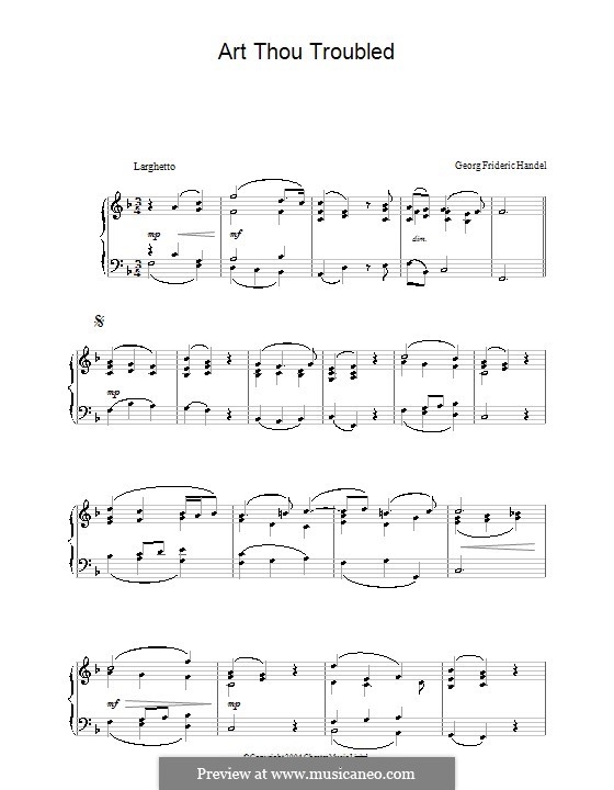 Rodelinda, HWV 19: Art Thou Troubled? Version for piano by Georg Friedrich Händel