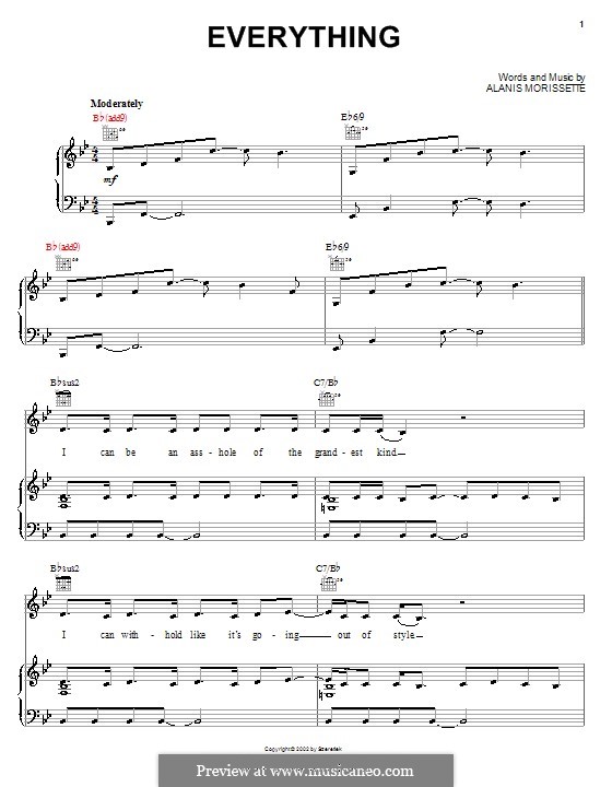 Everything: Para vocais e piano (ou Guitarra) by Alanis Morissette