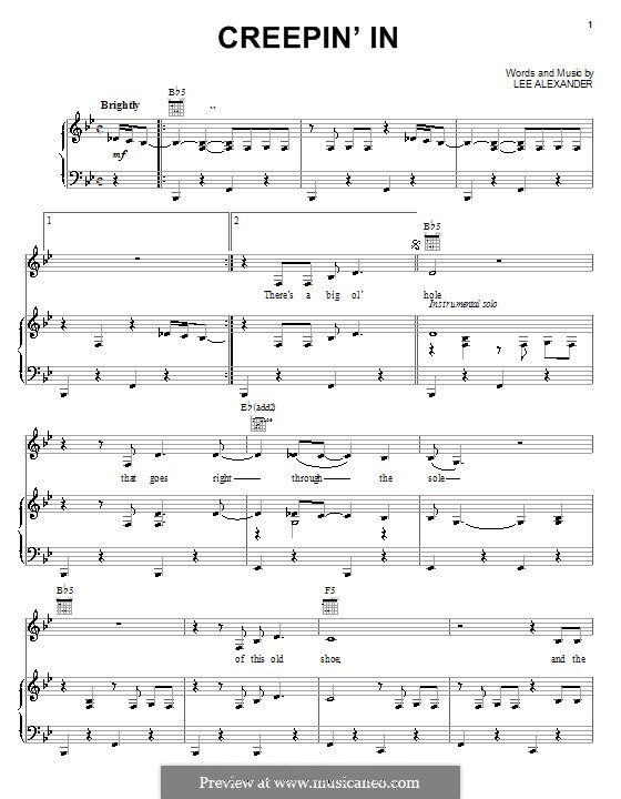 Creepin' In (Norah Jones): Para vocais e piano (ou Guitarra) by Lee Alexander