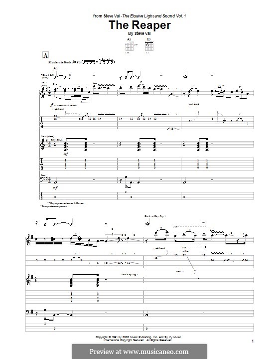 The Reaper (from Bill and Ted's Bogus Journey): Para guitarra com guia by Steve Vai