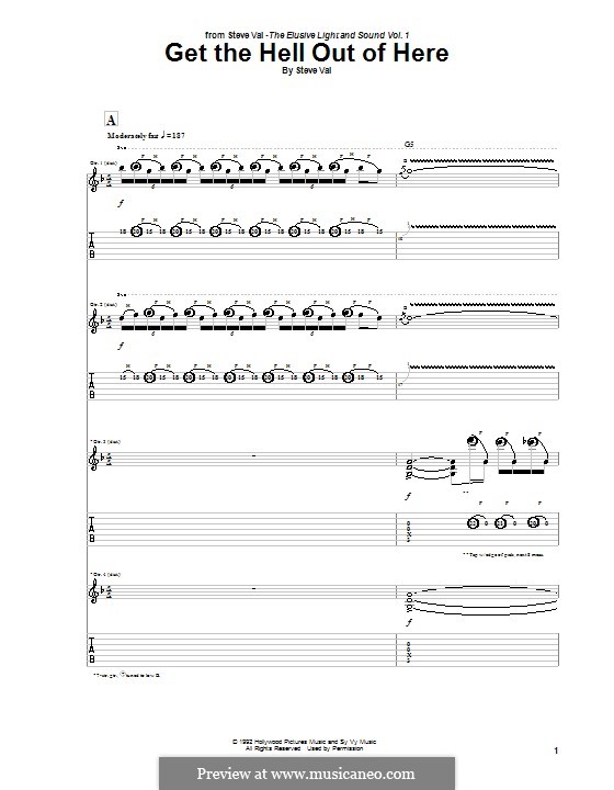 Get the Hell Out of Here (from Encino Man): Para guitarra com guia by Steve Vai