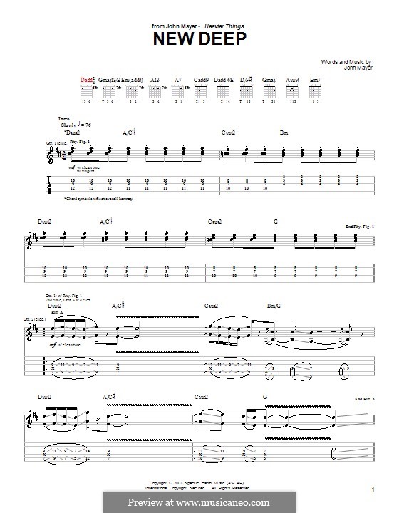 New Deep: Para guitarra com guia by John Mayer