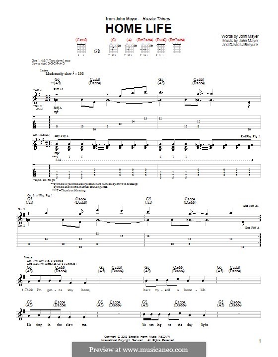 Home Life: Para guitarra com guia by David LaBruyere