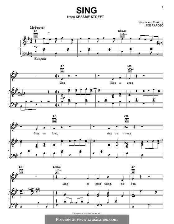 Sing (The Carpenters): Para vocais e piano (ou Guitarra) by Joe Raposo