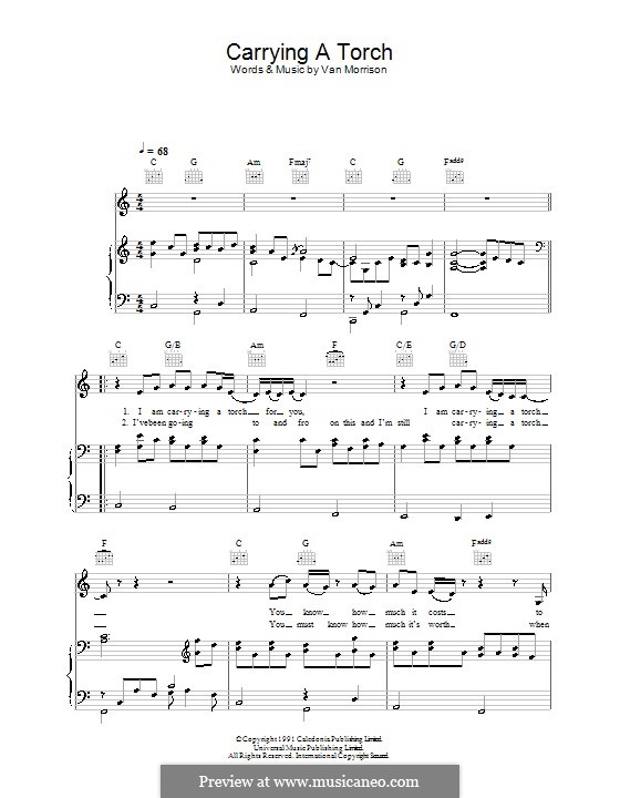 Carrying a Torch: Para vocais e piano (ou Guitarra) by Van Morrison
