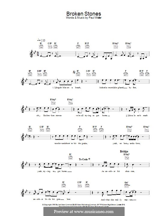 Broken Stones: melodía,letras e acordes by Paul Weller