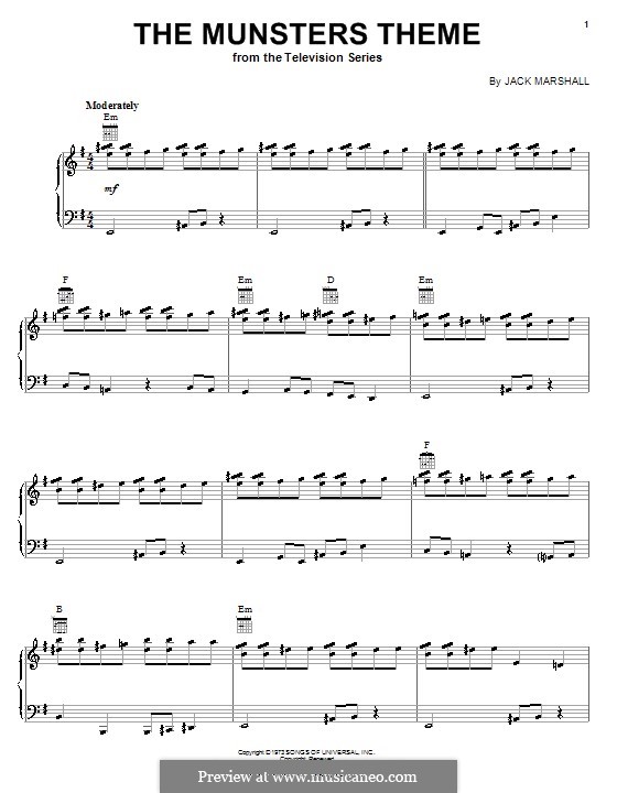 The Munsters Theme: Para Piano by Jack Marshall