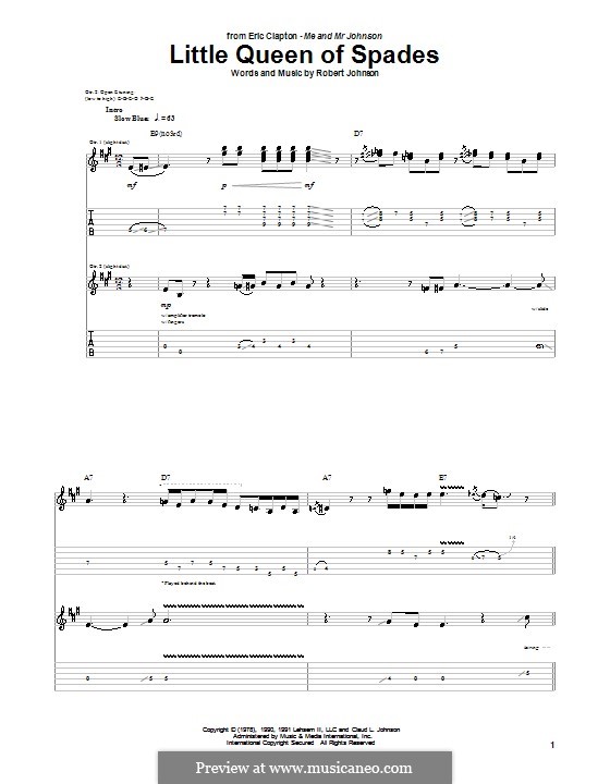 Little Queen of Spades (Eric Clapton): Para guitarra com guia by Robert Leroy Johnson